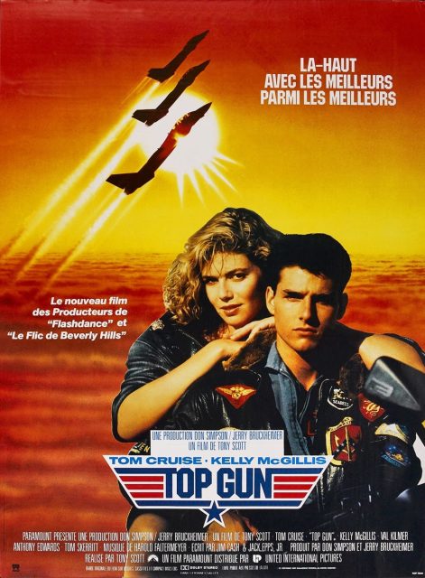 Top Gun. 1 Affiche Poster de Top Gun avec Tom Cruise et Val Kilmer 1986