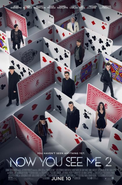 Insaisissables 2 - Photos et affiches. 3 Affiche Poster de Insaisissables 2 Now You See Me 2 avec Mark Ruffalo Jesse Eisenberg et Woody Harrelson 2016