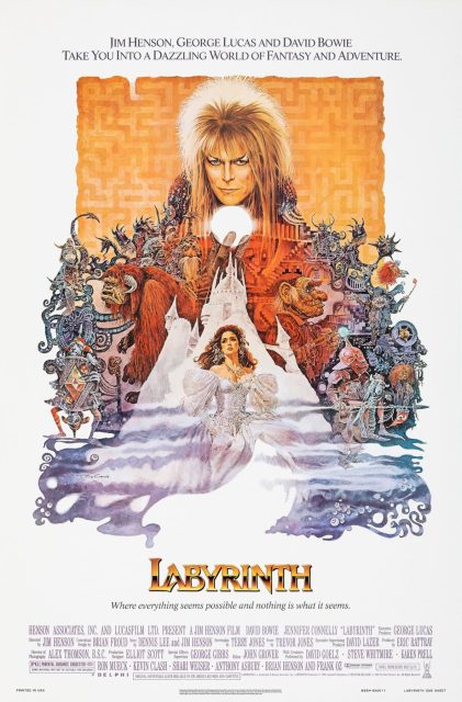 Labyrinthe - Photos et affiches. 4 Affiche Poster de Labyrinthe avec David Bowie et Jennifer Connelly 1986