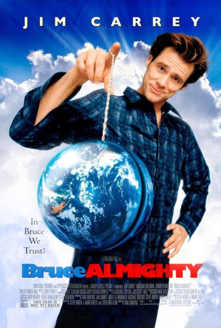 Bruce tout-puissant - Photos et affiches. 2 Affiche Poster de Bruce tout-puissant Almighty avec Jim Carrey Morgan Freeman et Jennifer Aniston 2003
