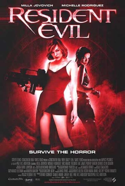 Resident Evil - Photos et affiches. 2 Affiche Poster de Resident Evil avec Milla Jovovich 2002