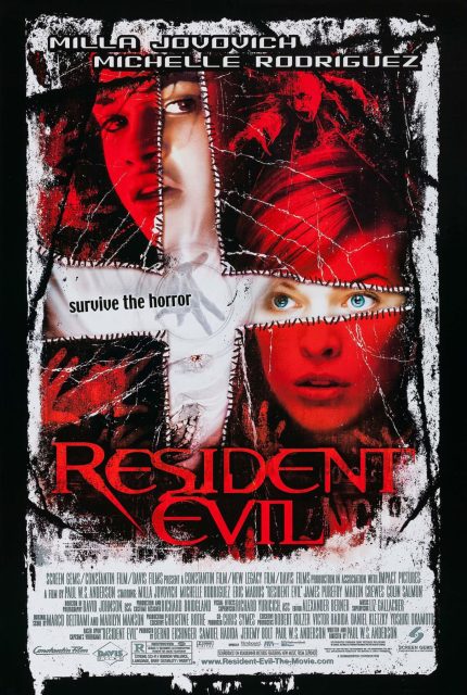Resident Evil - Photos et affiches. 4 Affiche Poster de Resident Evil avec Milla Jovovich 2002