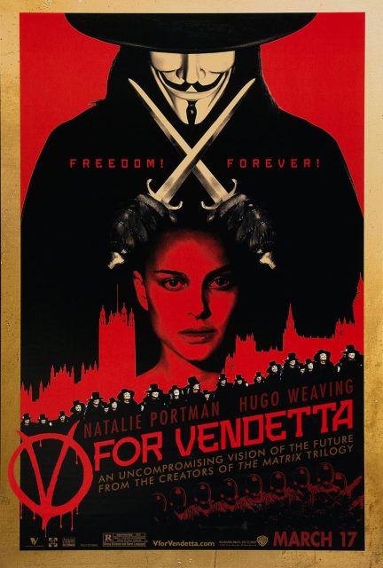 V pour Vendetta - Photos et affiches. 5 Affiche Poster de V pour Vendetta avec Hugo Weaving et Natalie Portman 2006