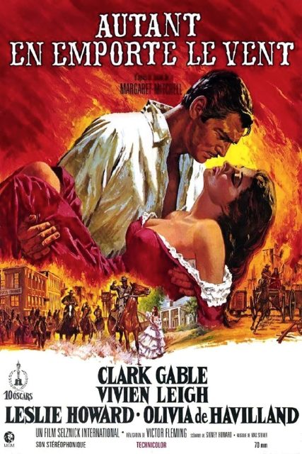 Autant en emporte le vent - Photos et affiches. 2 Affiche Poster de Autant en emporte le vent Gone with the Wind avec Vivien Leigh et Clark Gable 1940
