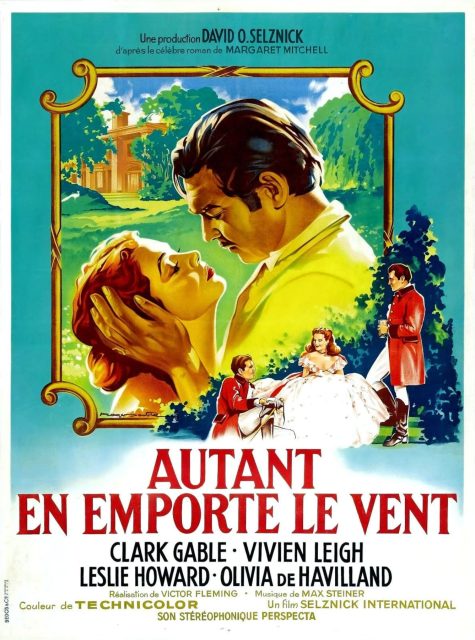 Autant en emporte le vent - Photos et affiches. 3 Affiche Poster de Autant en emporte le vent Gone with the Wind avec Vivien Leigh et Clark Gable 1940