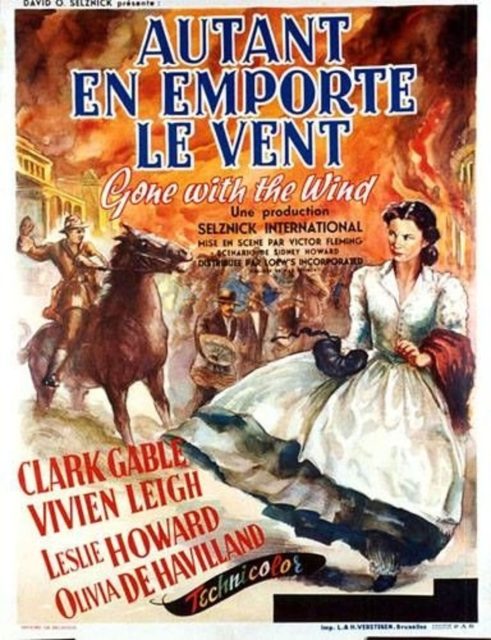 Autant en emporte le vent - Photos et affiches. 4 Affiche Poster de Autant en emporte le vent Gone with the Wind avec Vivien Leigh et Clark Gable 1940