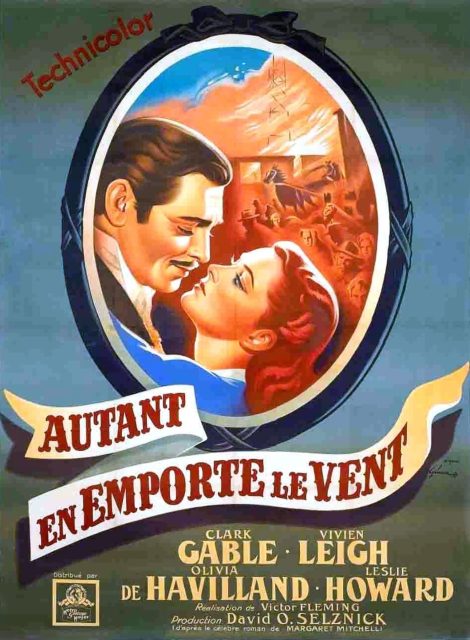 Autant en emporte le vent - Photos et affiches. 5 Affiche Poster de Autant en emporte le vent Gone with the Wind avec Vivien Leigh et Clark Gable 1940
