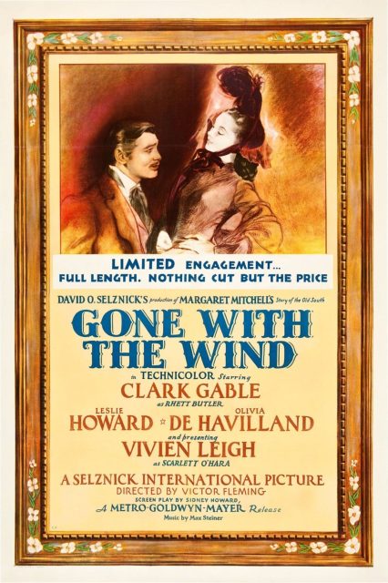 Autant en emporte le vent - Photos et affiches. 8 Affiche Poster de Autant en emporte le vent Gone with the Wind avec Vivien Leigh et Clark Gable 1940