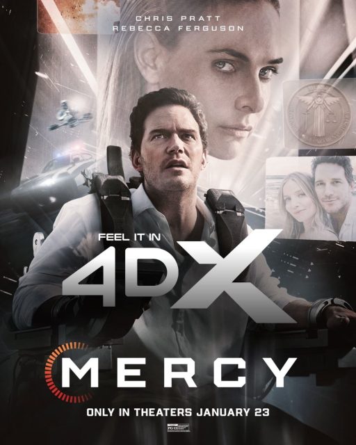 Reconnu coupable - Photos et affiches. 6 Affiche Poster de Reconnu coupable Mercy avec Chris Pratt et Rebecca Ferguson 2026