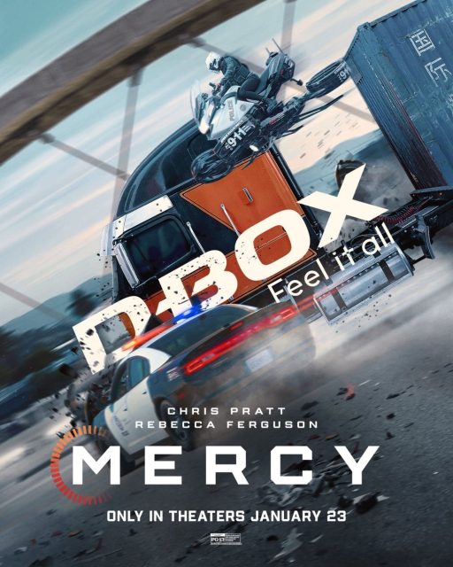 Reconnu coupable - Photos et affiches. 7 Affiche Poster de Reconnu coupable Mercy avec Chris Pratt et Rebecca Ferguson 2026