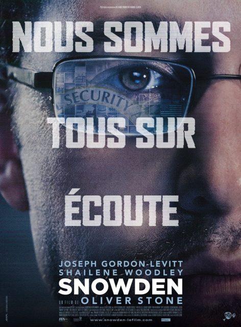 Snowden. 1 Affiche Poster de Snowden avec Joseph Gordon-Levitt et Shailene Woodley 2016