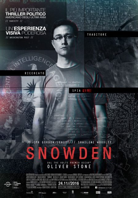 Snowden - Photos et affiches. 6 Affiche Poster de Snowden avec Joseph Gordon-Levitt et Shailene Woodley 2016