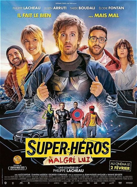 Super-héros malgré lui - Streaming. 1 Affiche Poster de Super-héros malgré lui avec Philippe Lacheau et Élodie Fontan 2022