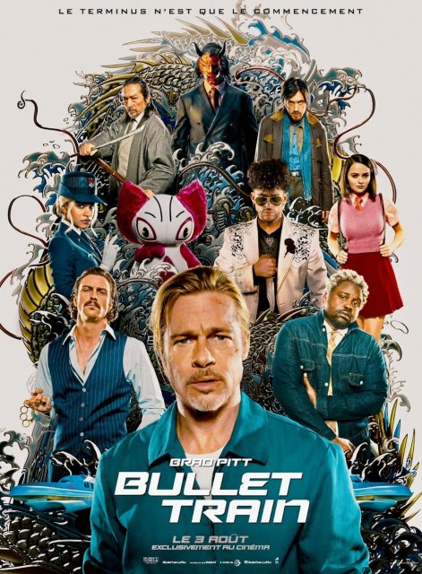 Bullet Train - Photos et affiches. 2 Affiche Poster de Bullet Train avec Brad Pitt Joey King et Aaron Taylor-Johnson 2022