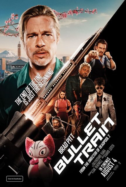 Bullet Train - Photos et affiches. 4 Affiche Poster de Bullet Train avec Brad Pitt Joey King et Aaron Taylor-Johnson 2022