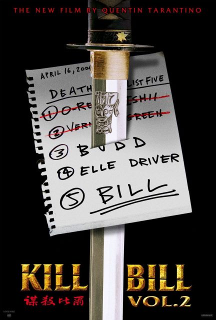 Kill Bill : Volume 2 - Photos et affiches. 6 Affiche Poster de Kill Bill : Volume 2 avec Uma Thurman et David Carradine 2004