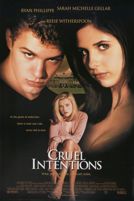 Sexe Intentions - Photos et affiches. 2 Affiche Poster de Sexe Intentions Cruel avec Ryan Phillippe Sarah Michelle Gellar et Reese Witherspoon 1999