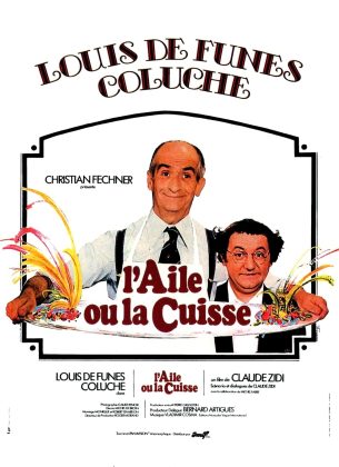 Affiche Poster de L'aile ou la cuisse avec Louis de Funès et Coluche 1976