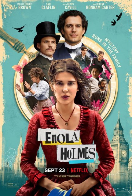 Enola Holmes - Photos et affiches. 2 Affiche Poster de Enola Holmes avec Millie Bobby Brown et Henry Cavill 2020