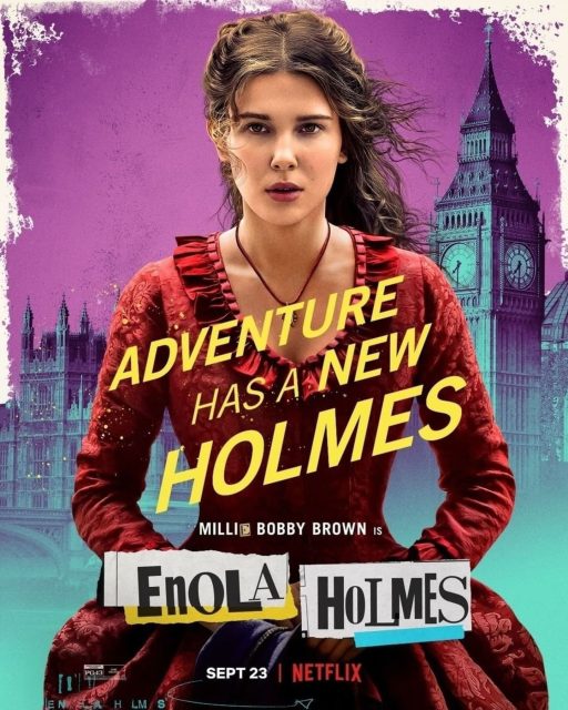 Enola Holmes - Photos et affiches. 3 Affiche Poster de Enola Holmes avec Millie Bobby Brown et Henry Cavill 2020