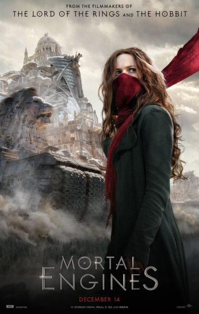 Mortal Engines - Photos et affiches. 3 Affiche Poster de Mortal Engines avec Hera Hilmar Robert Sheehanet Hugo Weaving 2018
