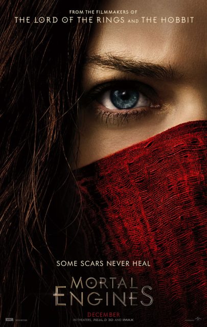 Mortal Engines - Photos et affiches. 4 Affiche Poster de Mortal Engines avec Hera Hilmar Robert Sheehanet Hugo Weaving 2018