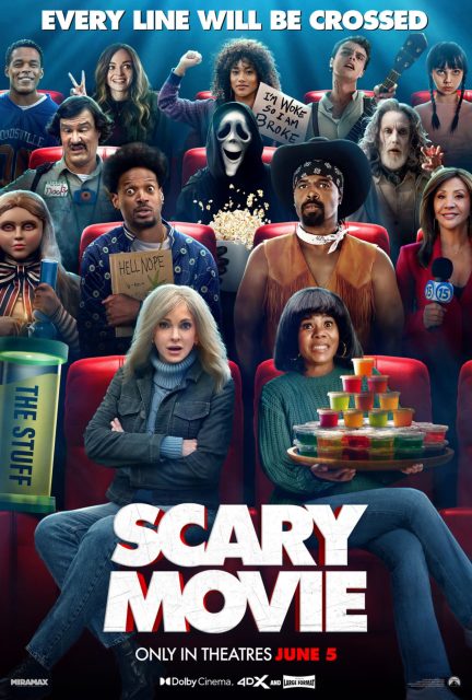 Scary Movie (2026) - Photos et affiches. 3 Affiche Poster de Scary Movie avec Anna Faris Regina Hall et Marlon Wayans 2026