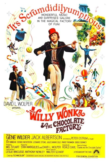 Charlie et la chocolaterie (1971) - Photos et affiches. 2 Affiche Poster de Charlie et la chocolaterie pays enchanté Willy Wonka and the Chocolate Factory avec Peter Ostrum et Gene Wilder 1971