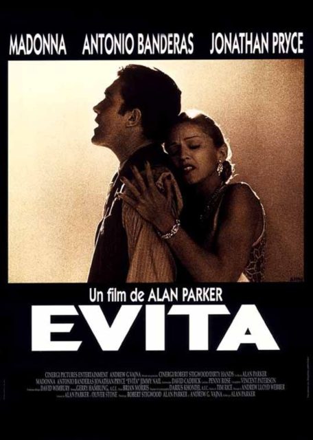 Evita. 1 Affiche Poster de Evita avec Madonna Antonio Banderas et Jonathan Pryce 1996