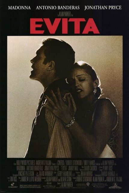 Evita - Photos et affiches. 2 Affiche Poster de Evita avec Madonna Antonio Banderas et Jonathan Pryce 1996
