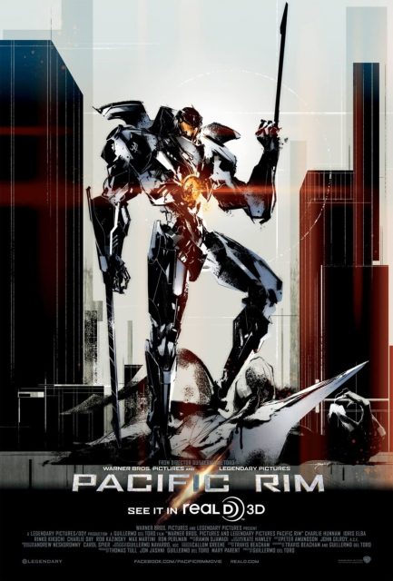 Pacific Rim. 21 Affiche Poster de Pacific Rim avec Charlie Hunnam Rinko Kikuchi et Idris Elba 2013