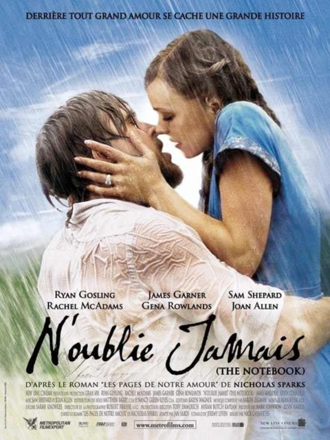 Affiche Poster de N'oublie jamais The Notebook avec Ryan Gosling et Rachel McAdams 2004