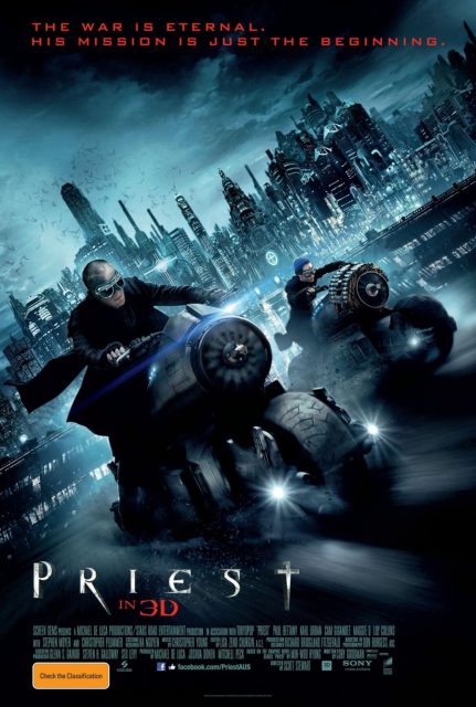 Priest. 11 Affiche Poster de Priest avec Paul Bettany Cam Gigandet et Maggie Q 2011