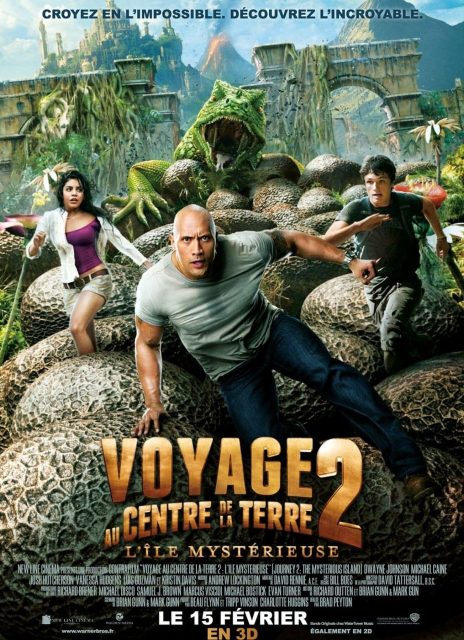 Voyage au centre de la Terre 2 : l'île mystérieuse. 8 Affiche Poster de Voyage au centre de la Terre 2 : l'île mystérieuse Journey 2: The Mysterious Island avec Dwayne Johnson Josh Hutcherson et Vanessa Hudgens 2012