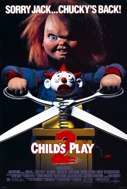 Chucky, la poupée de sang. 13 Affiche Poster de Chucky la poupée de sang Child's Play 2 avec Alex Vincent et Christine Elise 1990