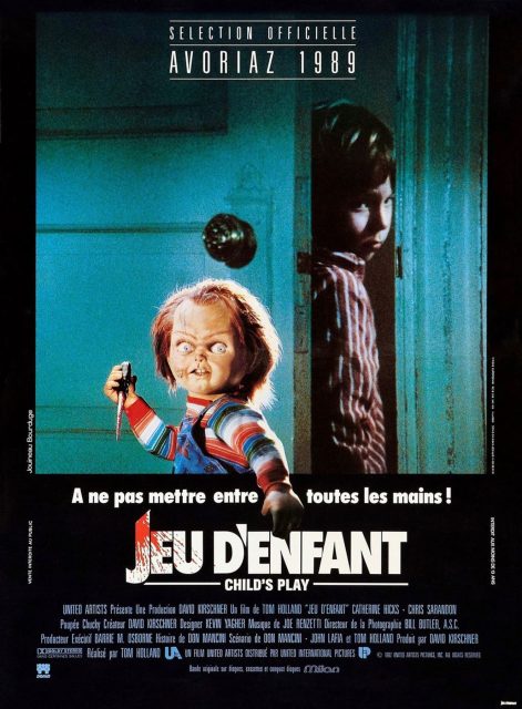 Jeu d'enfant. 9 Affiche Poster de Jeu d'enfant Child's Play avec Alex Vincent Chris Sarandon et Catherine Hicks 1988