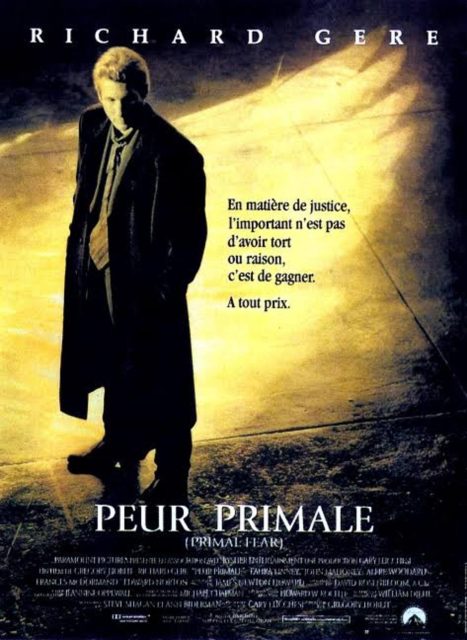 Affiche Poster de Peur primale Fear avec Richard Gere Laura Linney et Edward Norton 1996